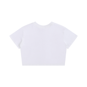 Spicy Girl Brains baby tee – plain back of the white baby tee, AI-generated mockup