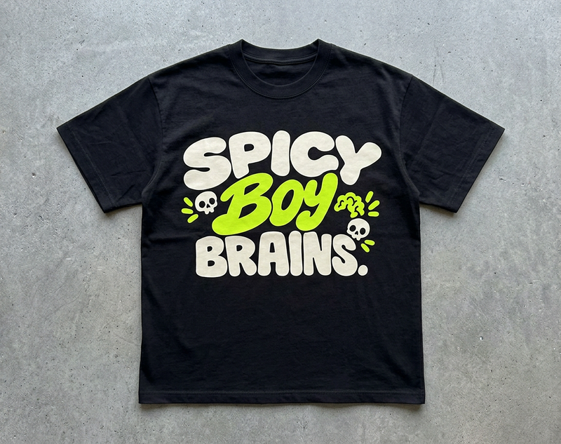 Spicy Boy Brains Seamless Cotton T-Shirt