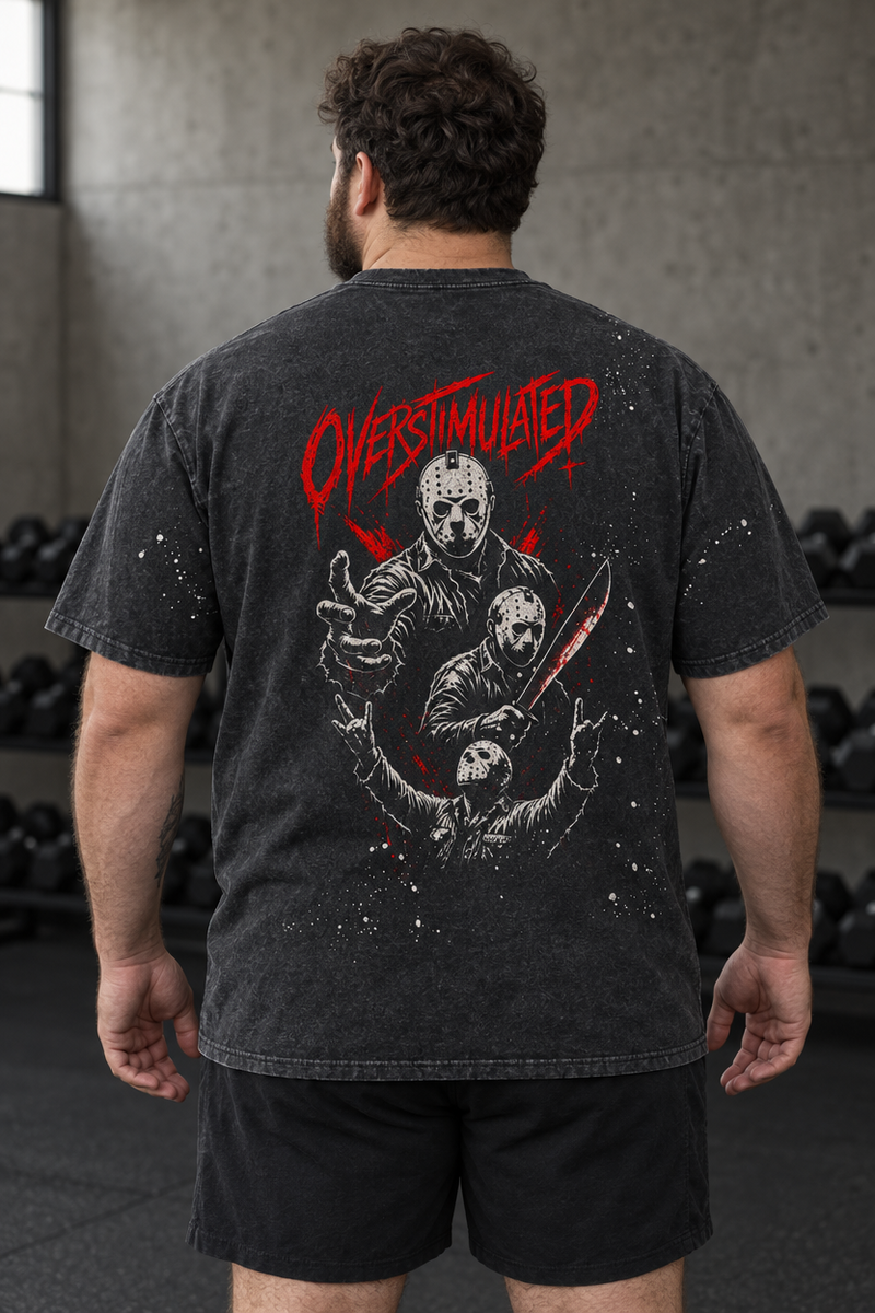 Overstimulated Distressed Paint Splatter T-Shirt
