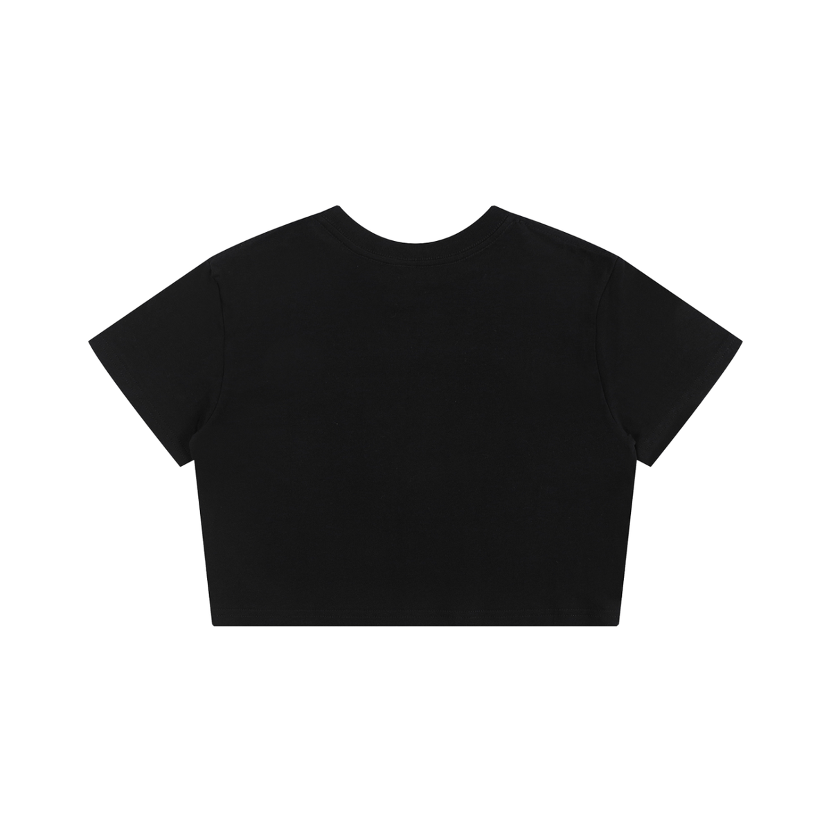 Spicy Girl Brains baby tee – plain back of the black baby tee, AI-generated mockup